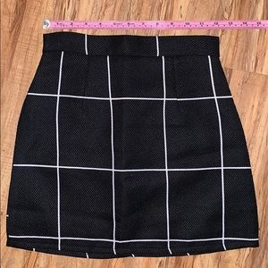 Black and white plaid mini skirt